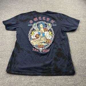 Sullen Art Collective T-Shirt Mens 3XL Navy Graphic Tattoo Pin Up Skull Dice